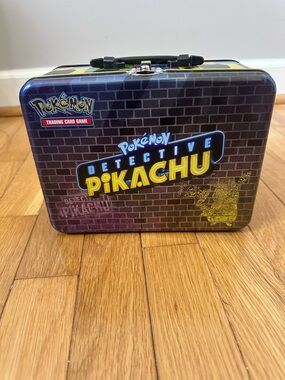 Pokemon Detective Pikachu Tin Lunchbox - Black, Yellow, Blue